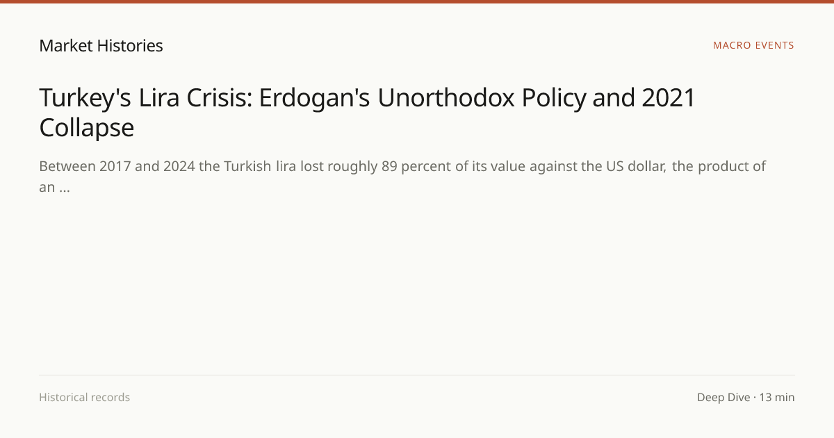Turkey's Lira Crisis: Erdogan's Unorthodox Policy and 2021 Collapse ...