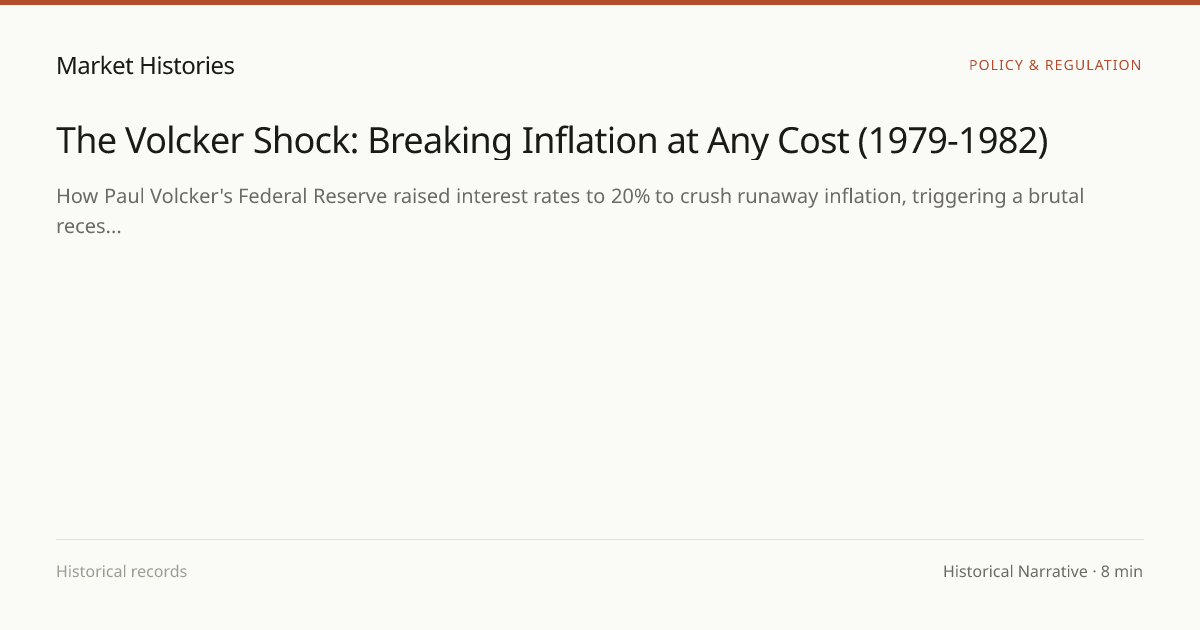 The Volcker Shock: Breaking Inflation at Any Cost (1979-1982) | Market ...