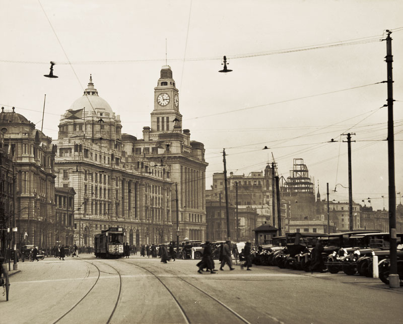 The Bund waterfront, Shanghai, photographed in 1928